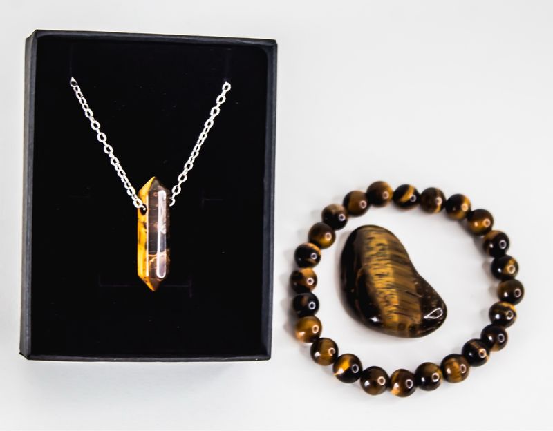 Tigers Eye  Pandant &amp; Necklace [Stainless Steel]