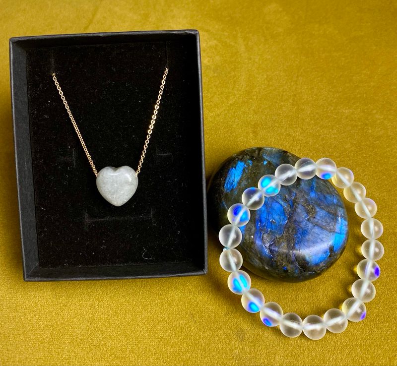 Labrodorite Necklace [Silver Sterling 9ct YellowGold] &amp; Bracelet