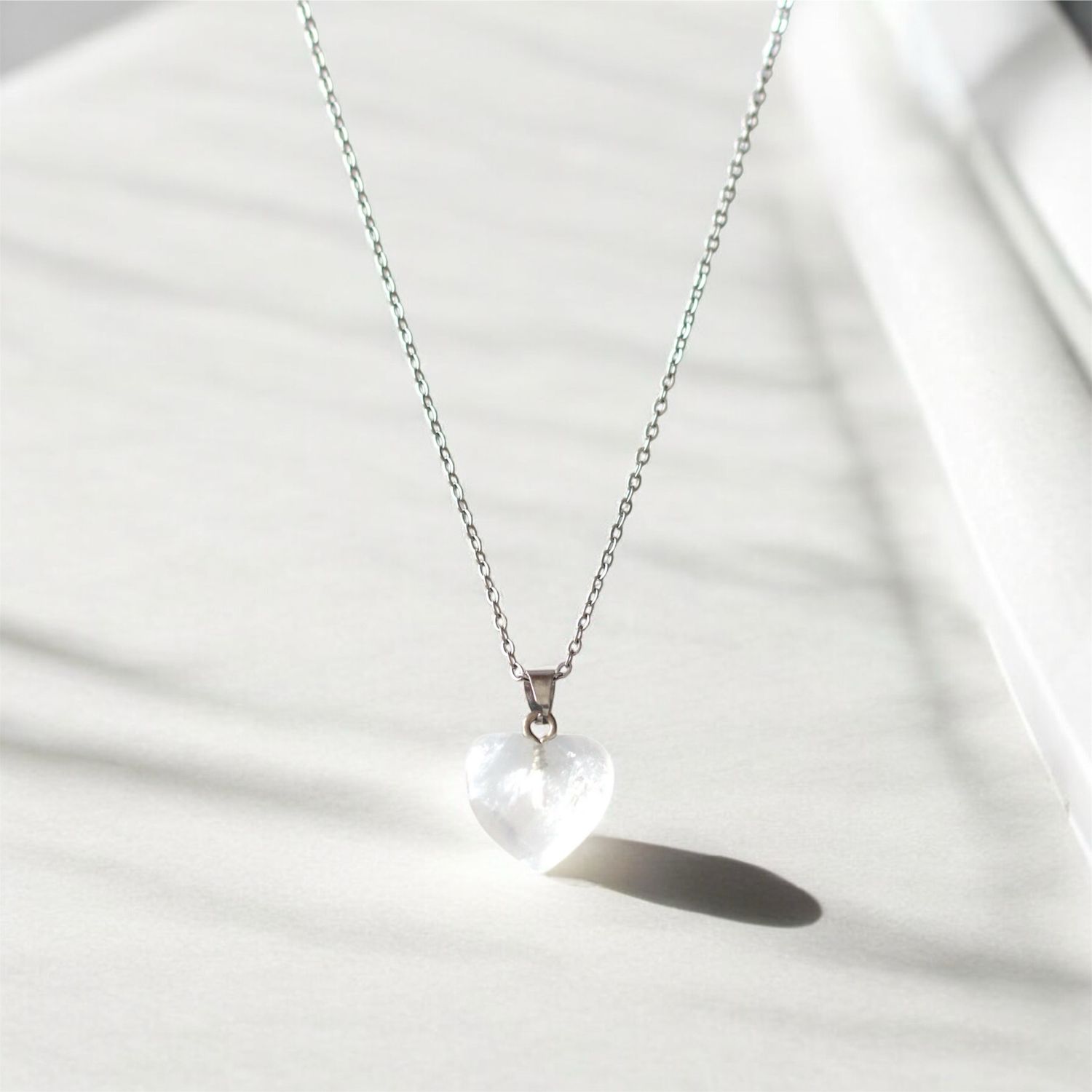 Clear Quartz hear [Stainless steel]