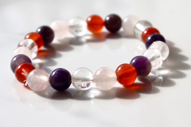 Divine Alignment Bracelet (Rose, Carnelian,Amethyst)
