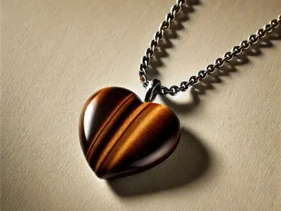Tiger's eye heart [Stainless steel]