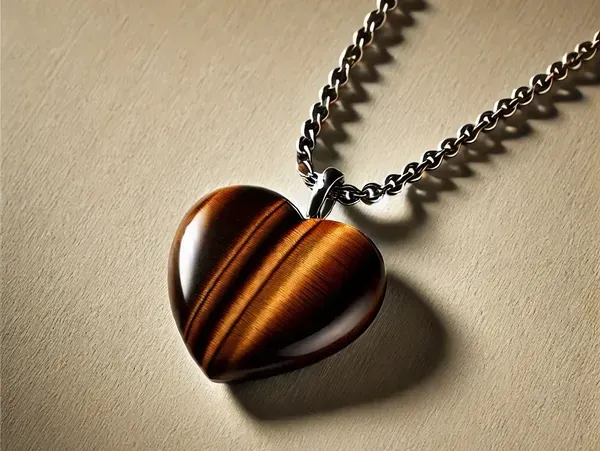 Tiger's eye heart [Stainless steel]