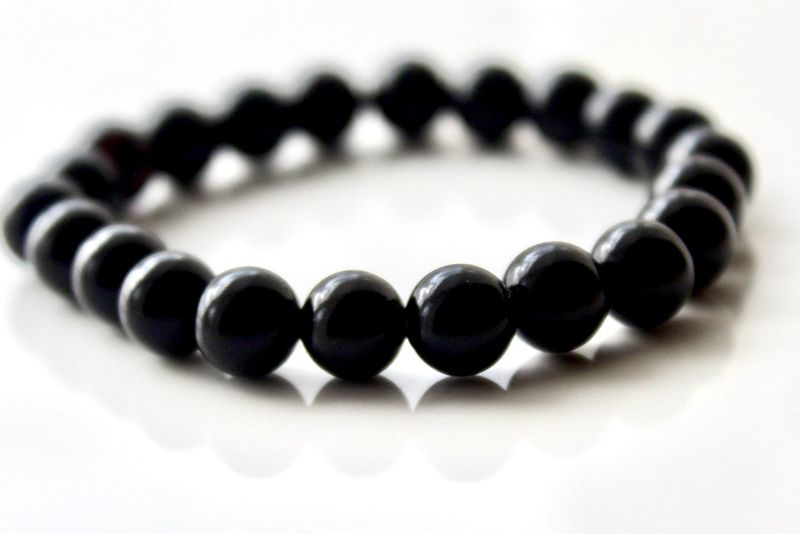 Black Obsidian Bracelet, Strength and Protection 8mm