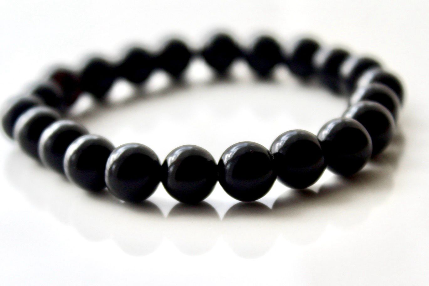 Black Obsidian Bracelet, Strength and Protection 8mm
