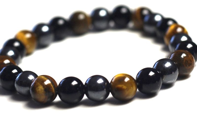 VIKA! – Triple Protection Bracelet (Black Obsidian, Tiger’s Eye &amp; Hematite) 8mm