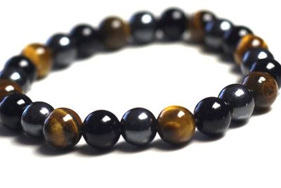 VIKA! – Triple Protection Bracelet (Black Obsidian, Tiger’s Eye &amp; Hematite) 8mm
