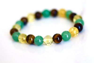 Makwande Bracelet – Abundance Flow Trio (Citrine, Tiger’s Eye &amp; Green Aventurine)