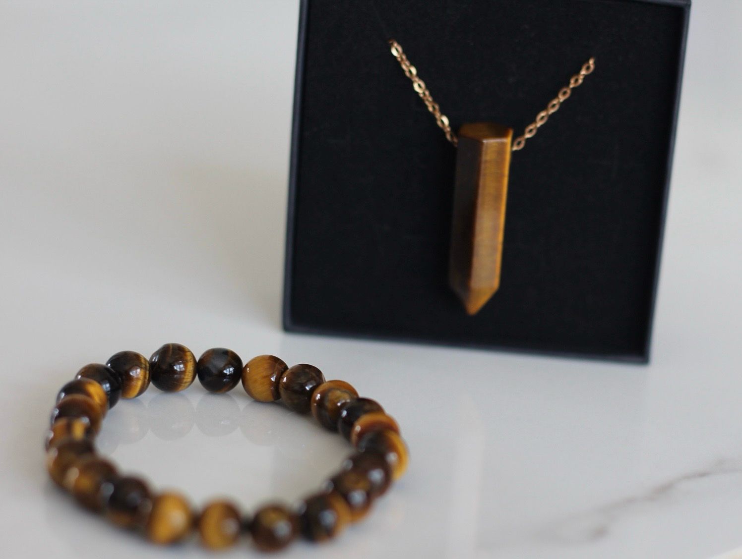 Sbindi! Tigers Eye Set [Stainless Steel Gold Plated]