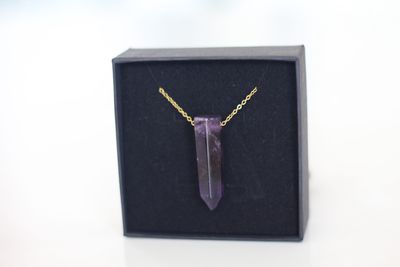​Amethyst Pendant Necklace for Calm &amp; Emotional Balance [925 Silver Steling 9ct Gold Plated]