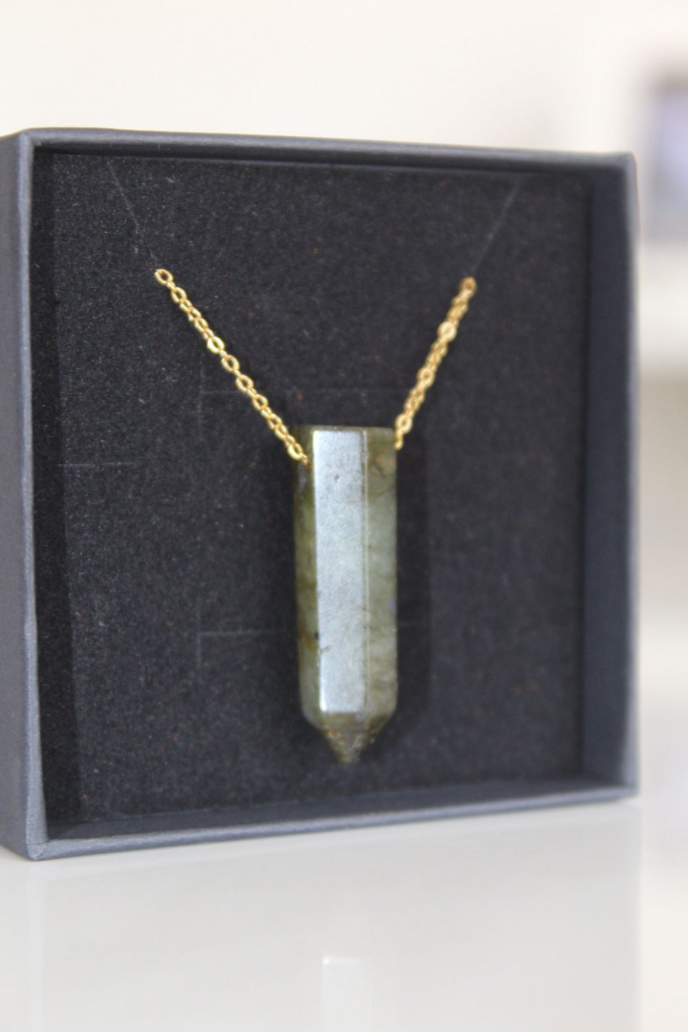Labradorite Pendant Necklace [925 Silver sterling  9ct Gold plated]