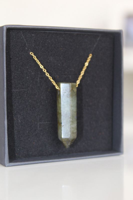 Labradorite Pendant Necklace [925 Silver sterling  9ct Gold plated]