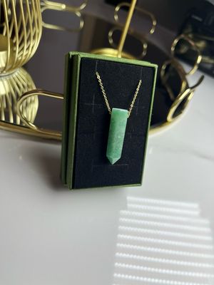Green Aventurine Necklace &amp; Bracelet Set [Stainless Steel 9ct Gold Plated]
