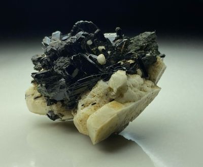 ​Black Tourmaline (Schorl) on Feldspar – Zomba, Malawi | Natural Specimen