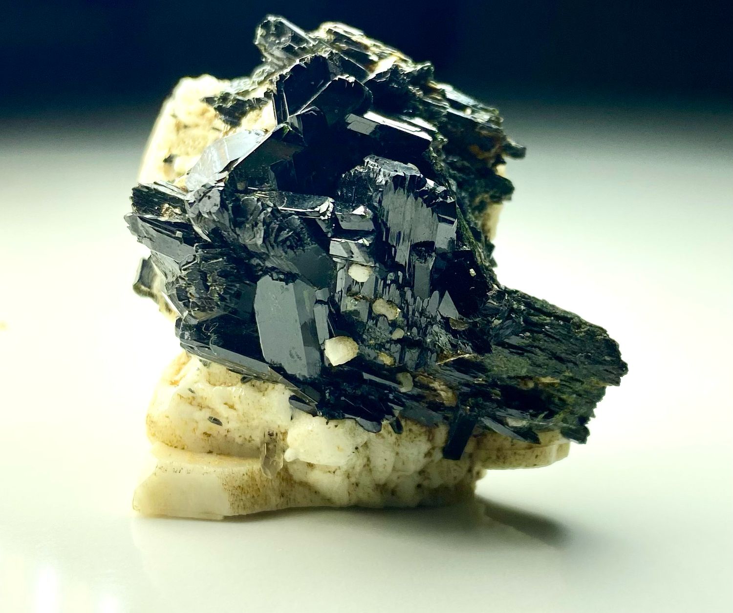 ​Black Tourmaline (Schorl) on Feldspar – Zomba, Malawi | Natural Specimen