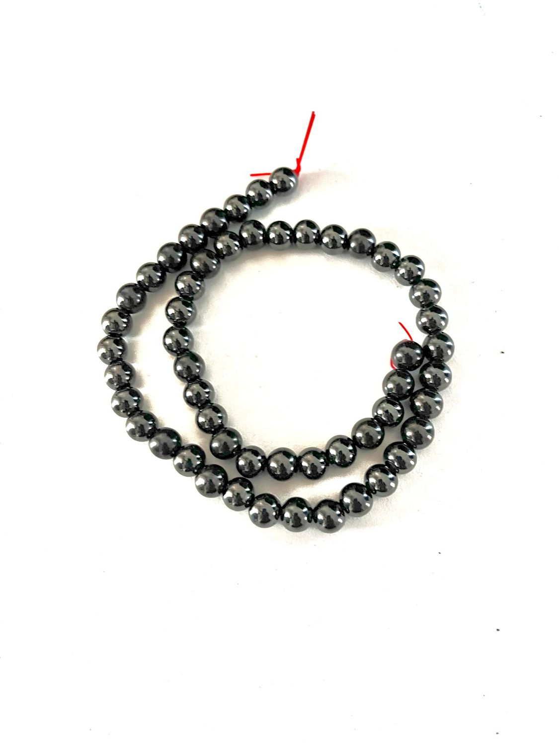 Hematite 8mm Beads Strand, +/- 48 Beads