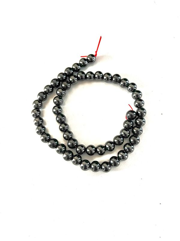 Hematite 8mm Beads Strand, +/- 48 Beads
