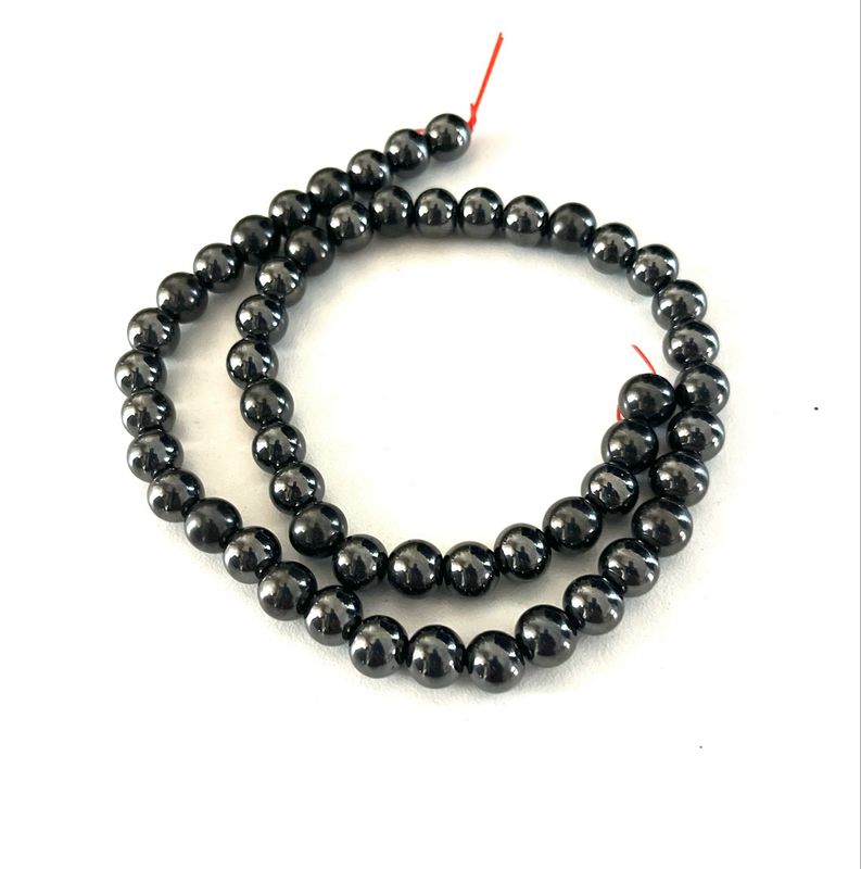 Hematite 8mm Beads Strand, +/- 48 Beads