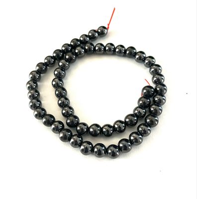 Hematite 8mm Beads Strand, +/- 48 Beads
