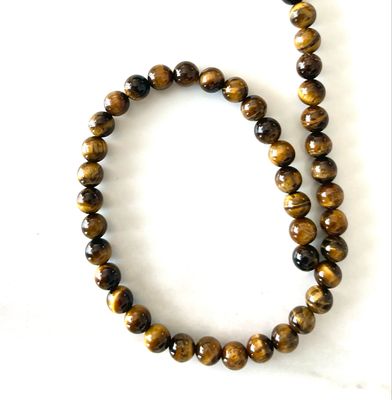 Tiger’s Eye 8mm Beads Strand, +/- 48 Beads