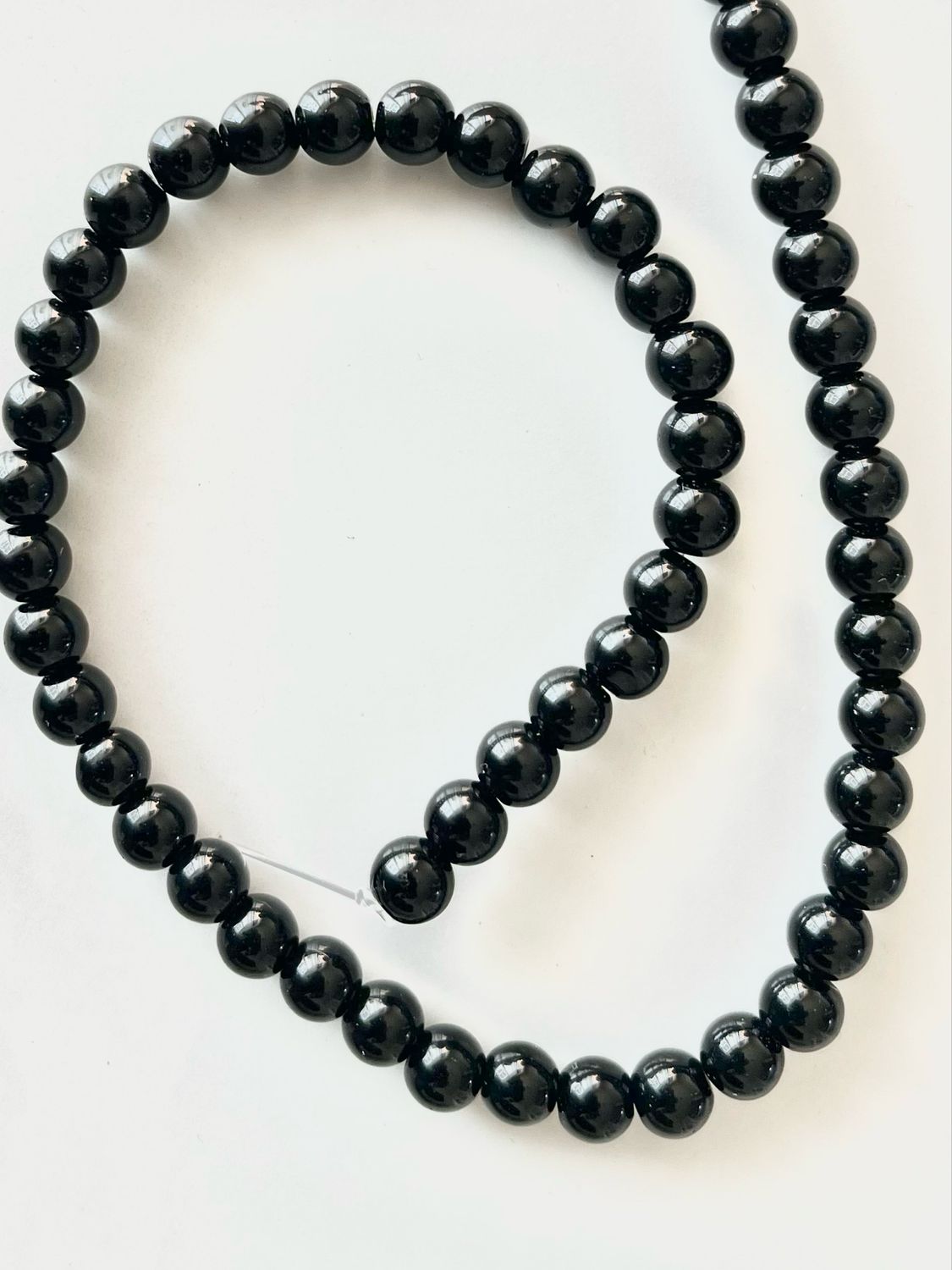Black Obsidian 8mm Beads Strand, +/- 48 Beads