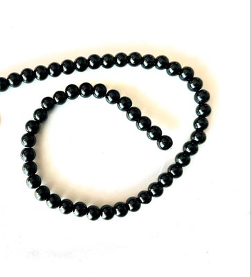 Black Obsidian 8mm Beads Strand, +/- 48 Beads