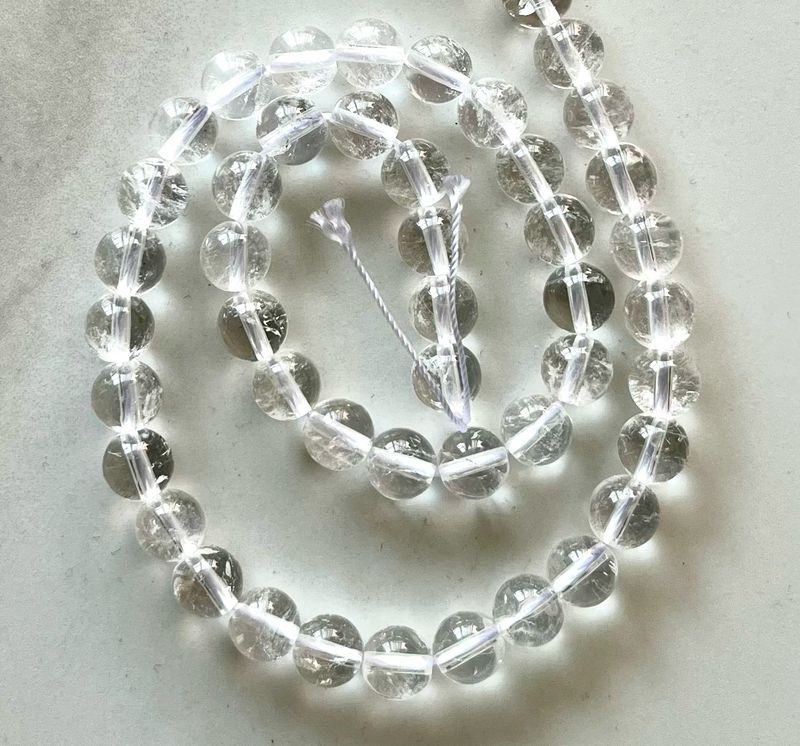 Clear Quartz 8mm Beads Strand, +/- 48 Beads