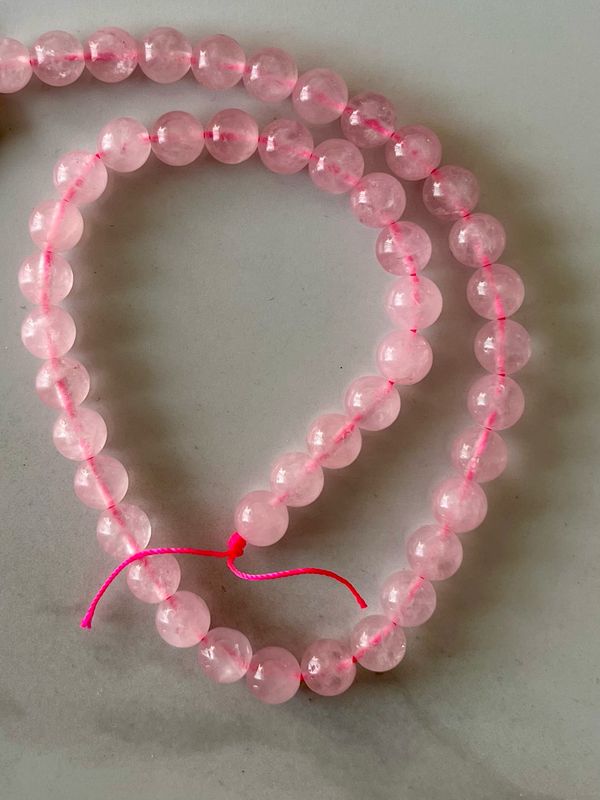Rose Quartz 8mm Beads Strand, +/- 48 Beads
