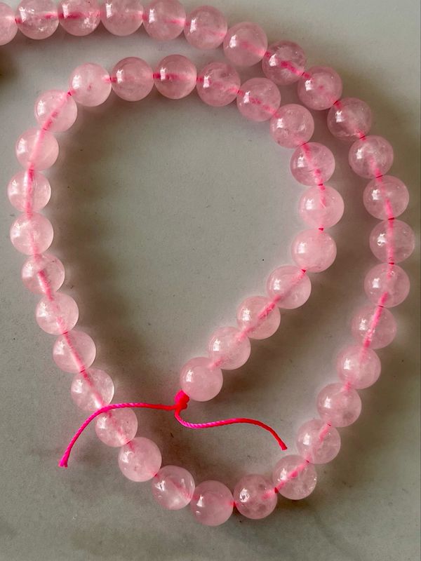 Rose Quartz 8mm Beads Strand, +/- 48 Beads