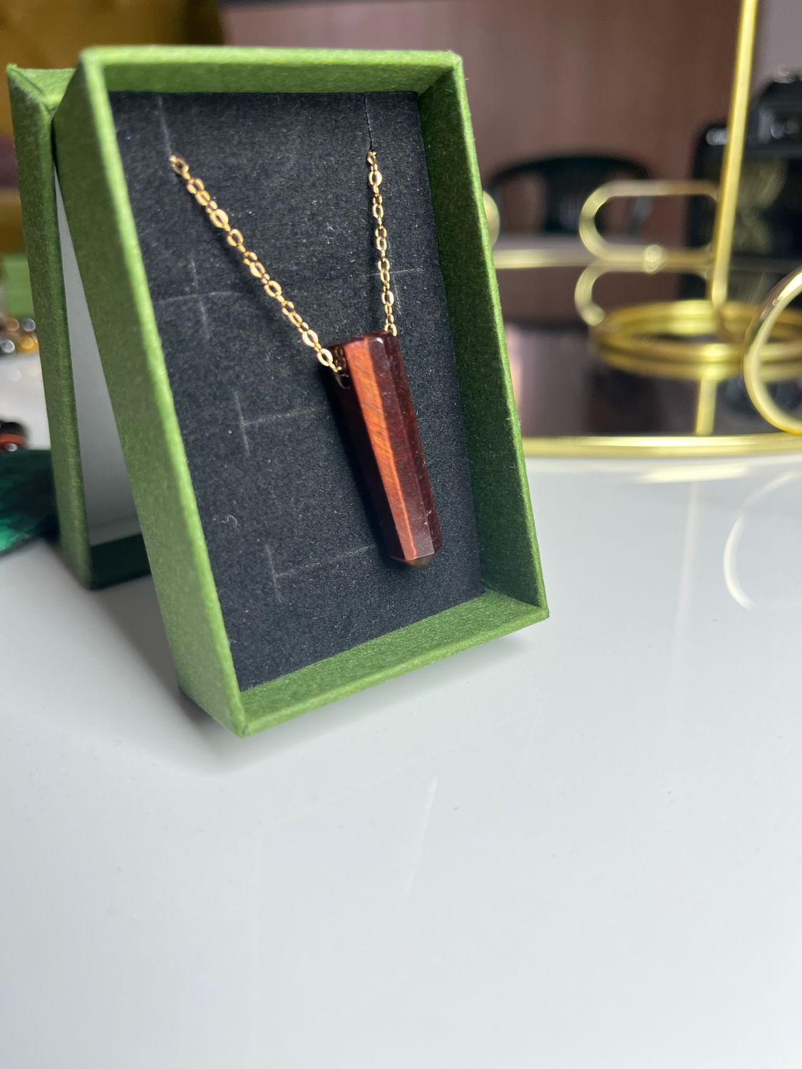Sbindi! Red Premium Tigers Eye Pendant.