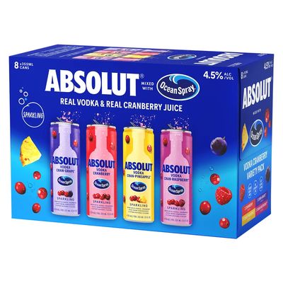 Absolut RTD Ocean Spray Variety Pack 9Proof 8pk 12oz Cans