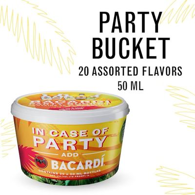Bacardi Flavored Rum In Case Of Party Bucket 20pk 50ml