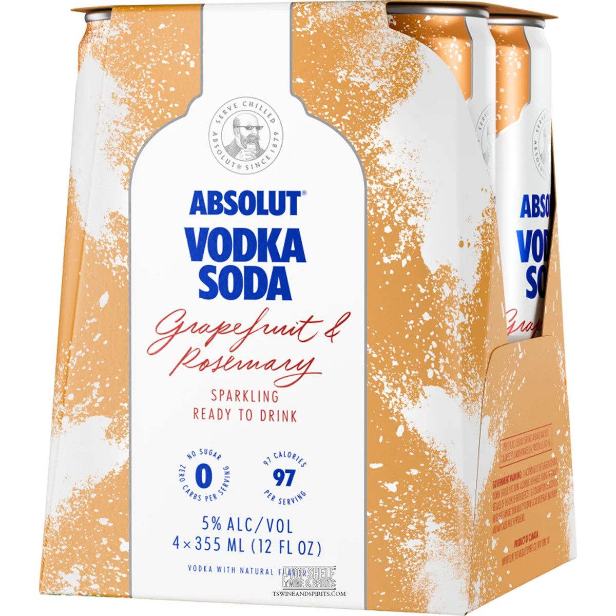 Absolut Vodka Soda Grapefruit Rosemerry 4pk 12oz Cans