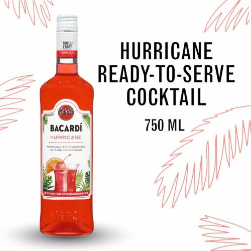Bacardi RTD Cocktail Hurricane 25Proof 750ml