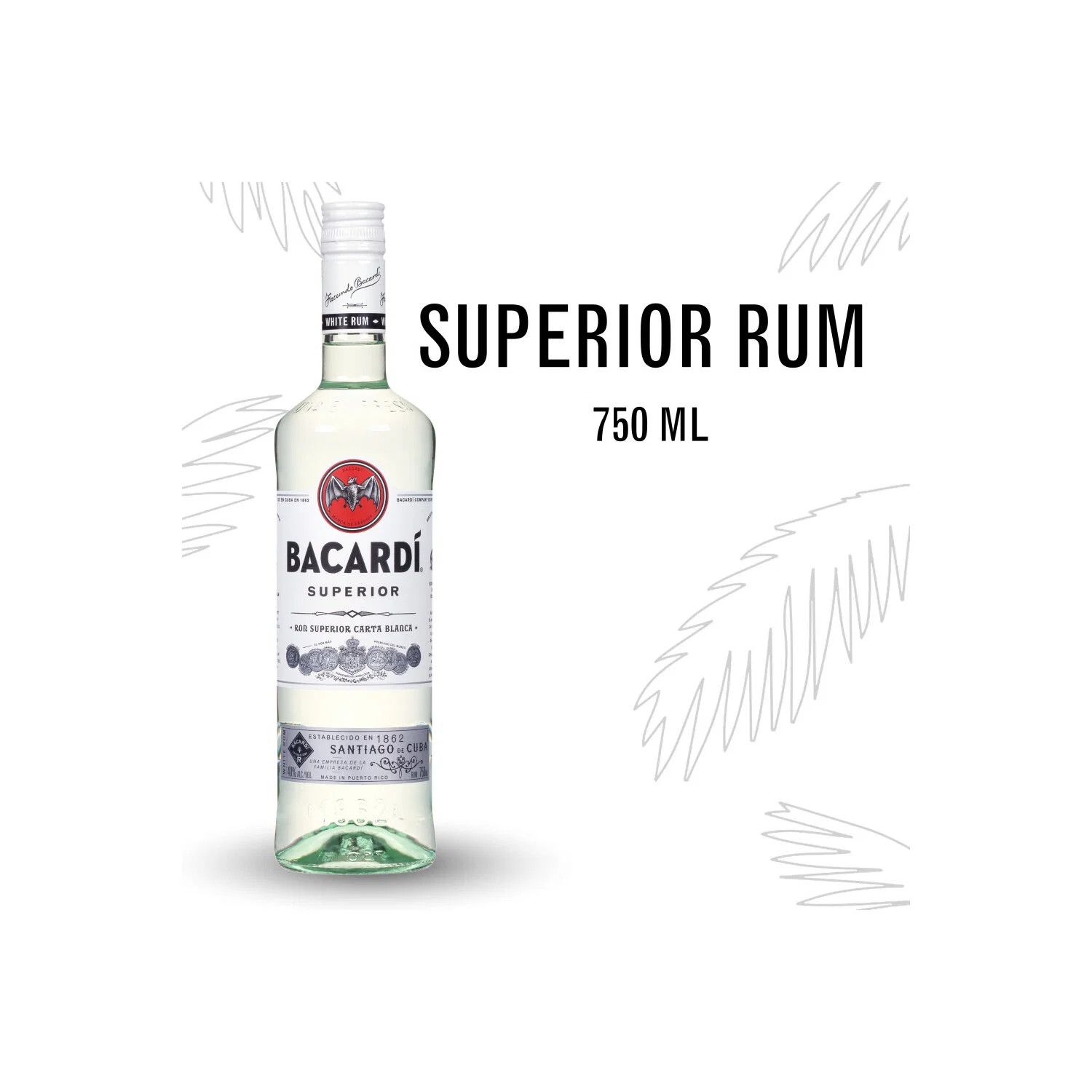 Bacardi Superior Rum 80Proof Pet 750ml