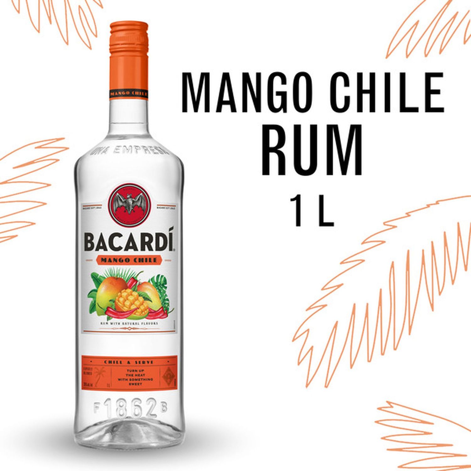 Bacardi Mango Chile Flavored Rum 70Proof 1 Ltr