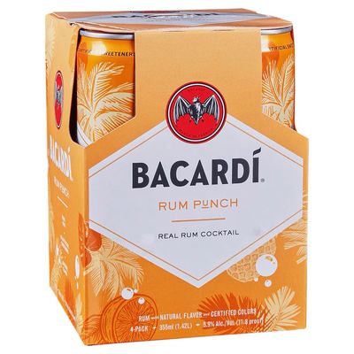 Bacardi RTD Cocktail  Rum Punch 11.8Proof 4pk 12oz Cans