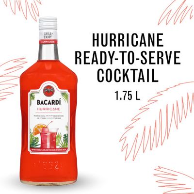 Bacardi RTD Cocktail Hurricane 25Proof Pet 1.75 Ltr