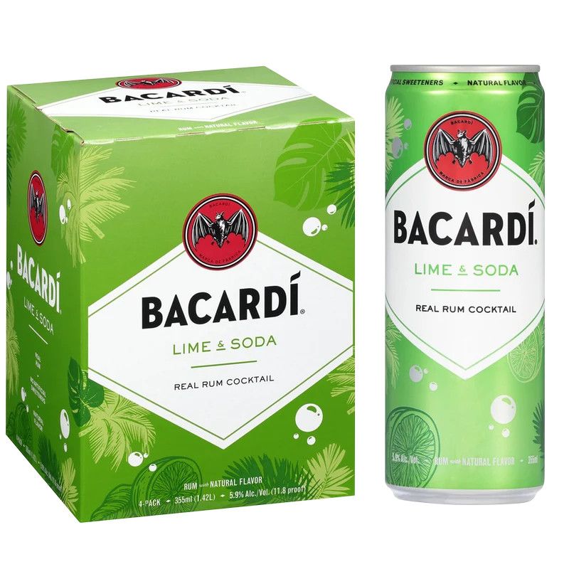 Bacardi RTD Cocktail Lime &amp; Soda 11.8Proof 4pk 12oz Cans