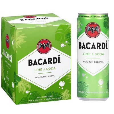 Bacardi RTD Cocktail Lime &amp; Soda 11.8Proof 4pk 12oz Cans