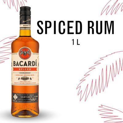 Bacardi Spiced Rum 70Proof 1 Ltr