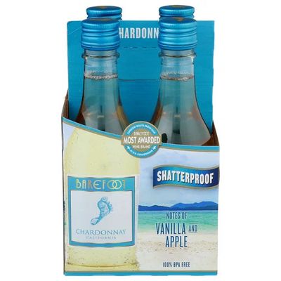 Barefoot Chardonnay Vanilla &amp; Apple Pet 4pk 187ml