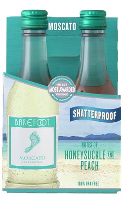 Barefoot Moscato Honeysuckle Peach Pet 4pk 187ml
