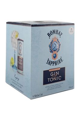 Bombay Sapphire RTD Cocktail Gin Tonic 11.80Proof 4x250ml Cans