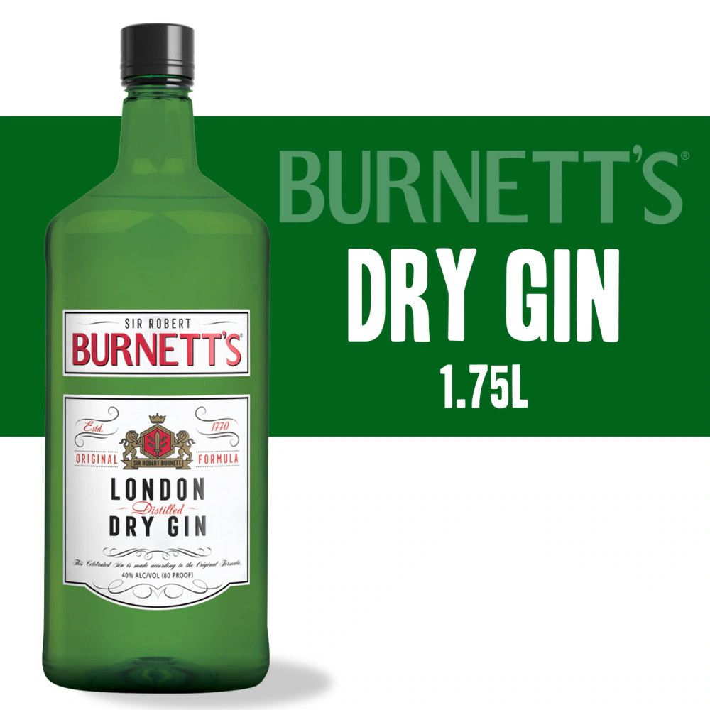 Burnetts London Dry Gin 80Proof 1.75 Ltr