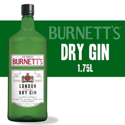 Burnetts London Dry Gin 80Proof 1.75 Ltr