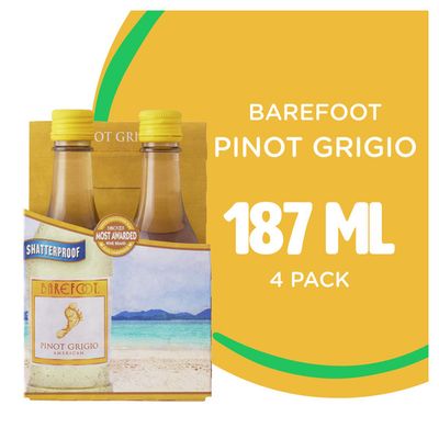 Barefoot Pinot Grigio Lemon &amp; Apple Pet 4pk 187ml
