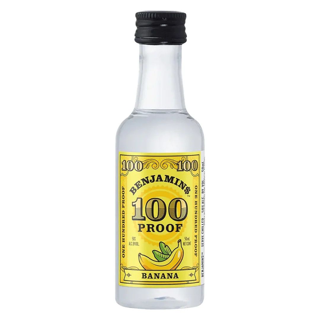 Benjamins Banana Flavored Vodka 100Proof Pet 50ml