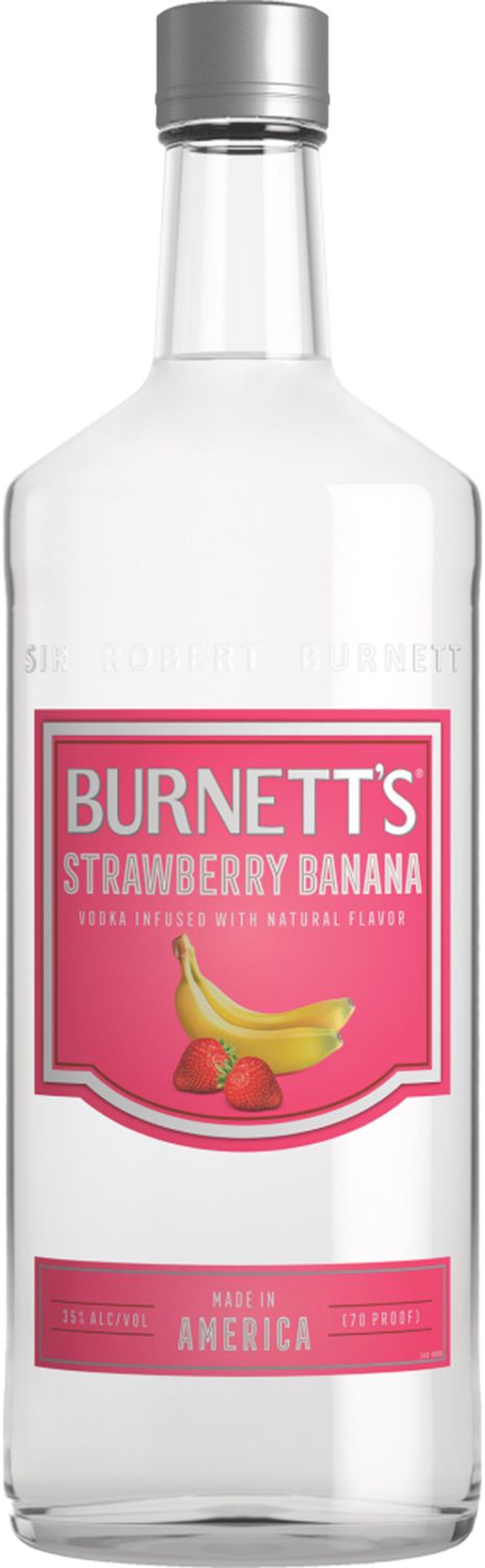Burnetts Strawberry Banana Flavored Vodka 60Proof Pet 1.75 Ltr