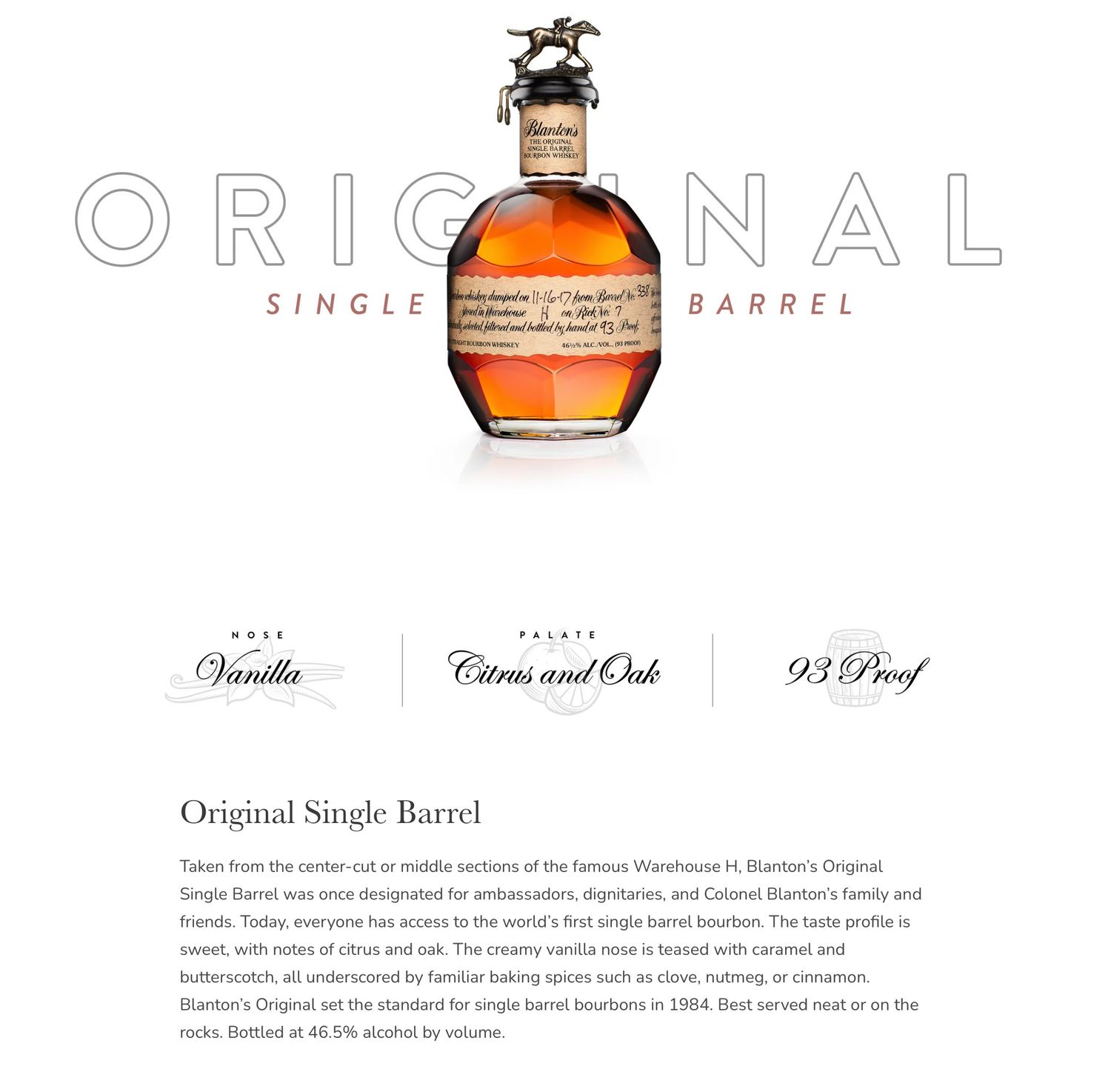 Blanton's Single Barrel Bourbon 750ml