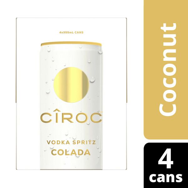 Ciroc RTD Vodka Spritz Colada Cocktail 14Proof 4pk 12oz Cans